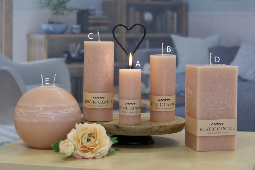 Odlévané svíčky "Rustic candle" meruňka/45